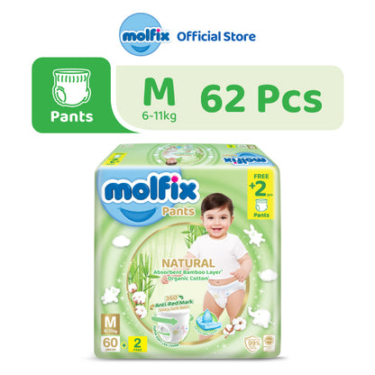 Molfix Natural Pants Jumbo Pack - M62 / L50 / XL44 / XXL38 / XXXL22 (1 Pack)