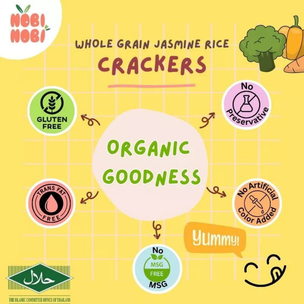 HALAL] Nobi Nobi Organic Rice Crackers (80g) (18m+) Ready To Eat Baby Rice Snacks
