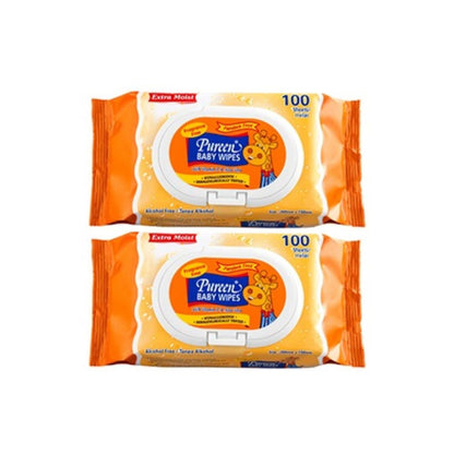Pureen Baby Wipes Fragrance Free (100's x 2)