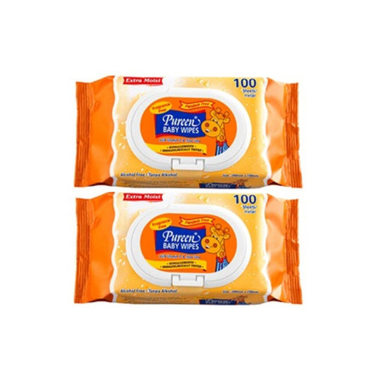Pureen Baby Wipes Fragrance Free (100's x 2)