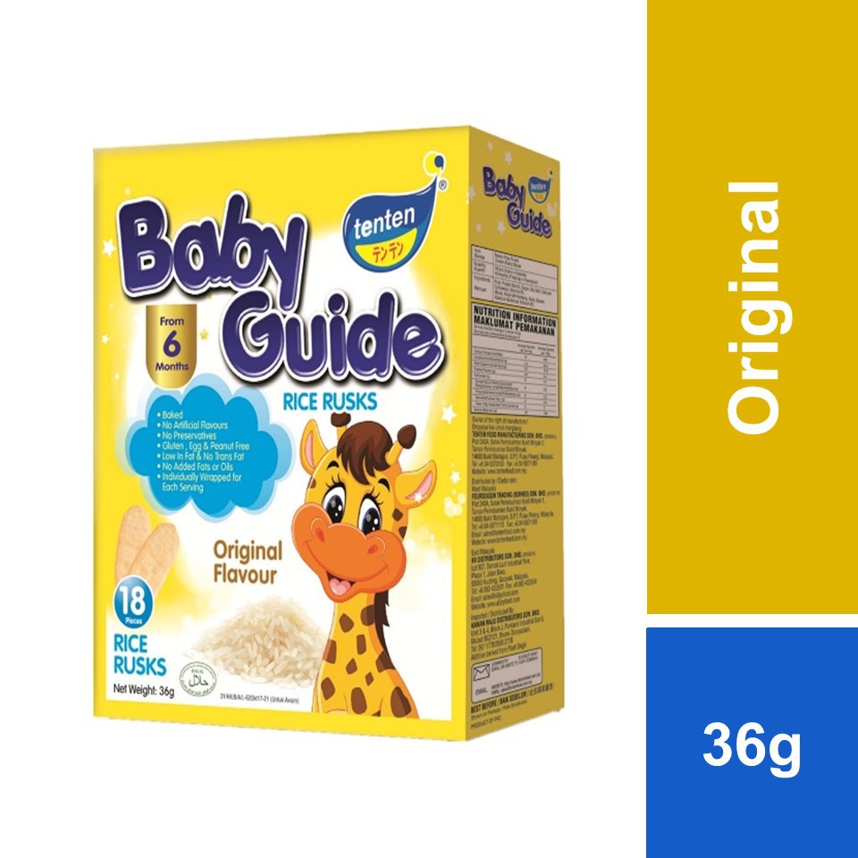 Ten Ten BABY GUIDE – RICE RUSK | RICE CRACKER (18 pieces) 36g 6months+