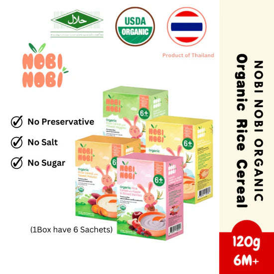 Nobi Nobi Organic Rice Cereal 120g (6M+) [HALAL]