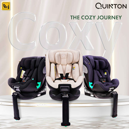 Quinton Coxy 360 Car Seat Cream White/Black/Navy Blue