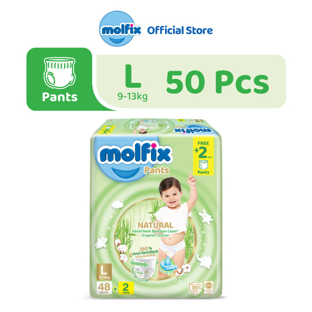 Molfix Natural Pants Jumbo Pack - M62 / L50 / XL44 / XXL38 / XXXL22 (1 Pack)