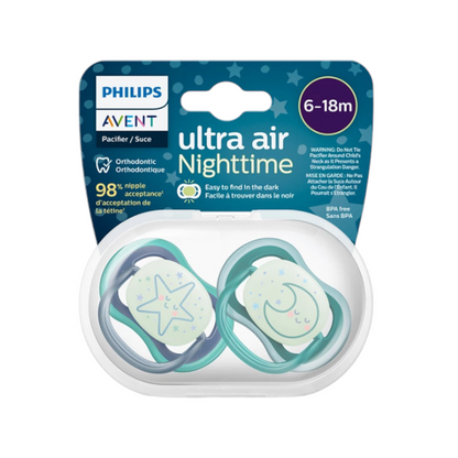 Philips Avent Ultra Air Symmetrical Night Time Soother (6-18m)