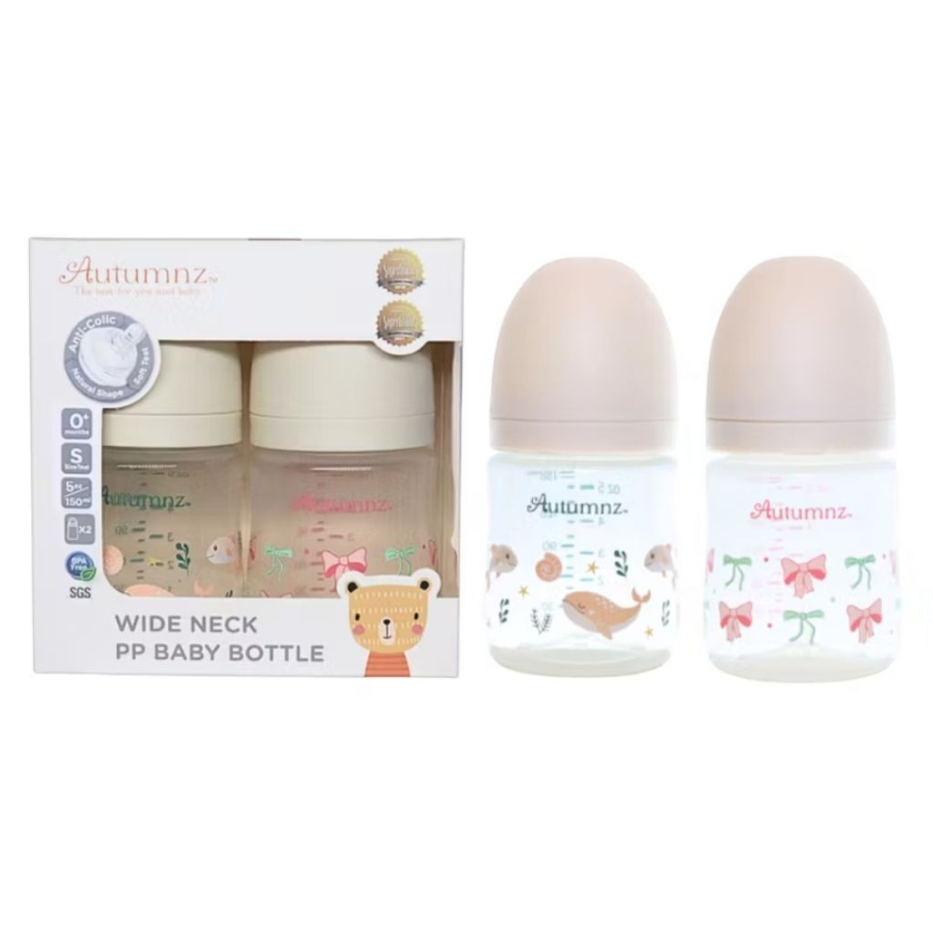 Autumnz - PP Wide Neck Feeding Bottle Single & Twin pack (Random design)
