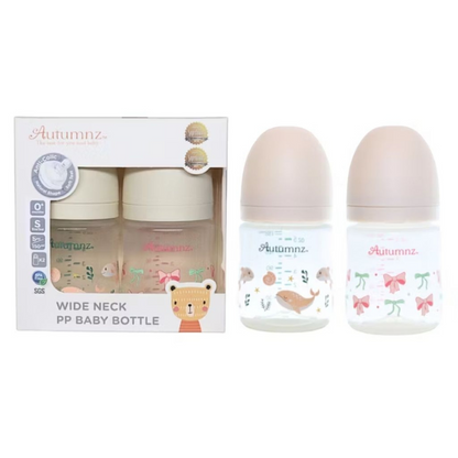 Autumnz - PP Wide Neck Feeding Bottle Single & Twin pack (Random design)