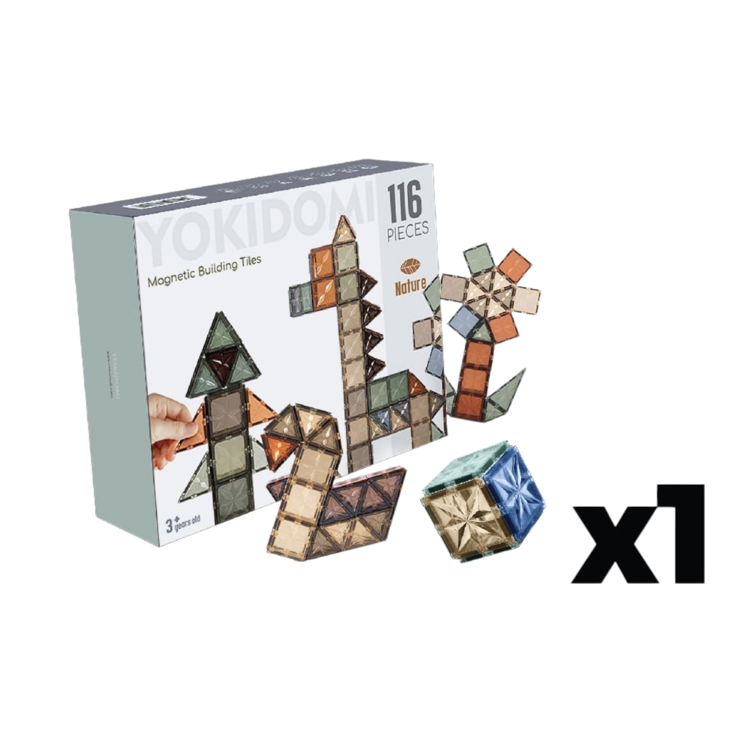 [YokiDomi] Magnetic Building Tiles (Natural 116pcs/Snow 120pcs)
