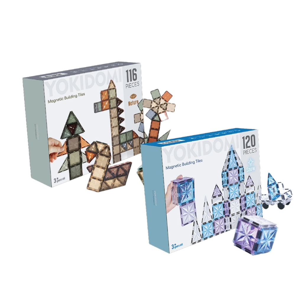 [YokiDomi] Magnetic Building Tiles (Natural 116pcs/Snow 120pcs)