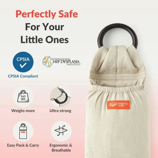 Mamaway Baby Ring Sling - Solid Linen | Adjustable Baby Carrier |