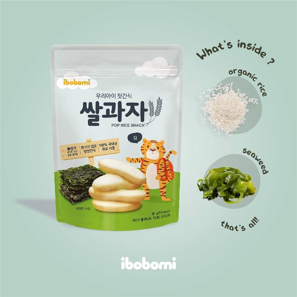 Korea Ibobomi Organic Pop Rice Snack