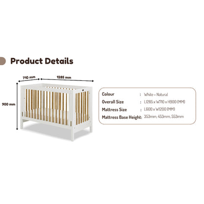 Funbies Delia 4in1 Baby Cot