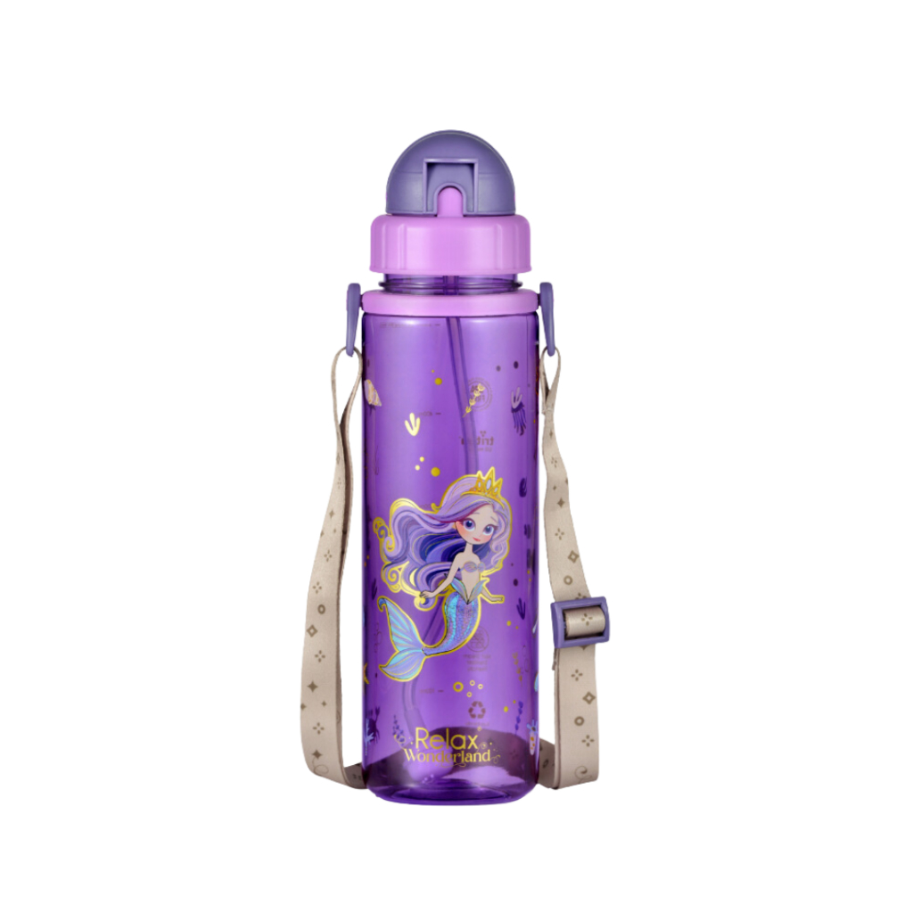 RELAX Tritan Botol Air Kanak-kanak Wonderland Series Kids Water Bottle Colourful Design BPA Free - D7755 Series 550ml