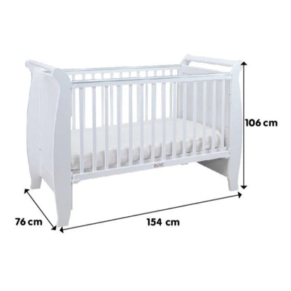 Costa 4-in-1 Convertible Baby Cot (White) 28 x 52 Inch (70 cm x 130cm)