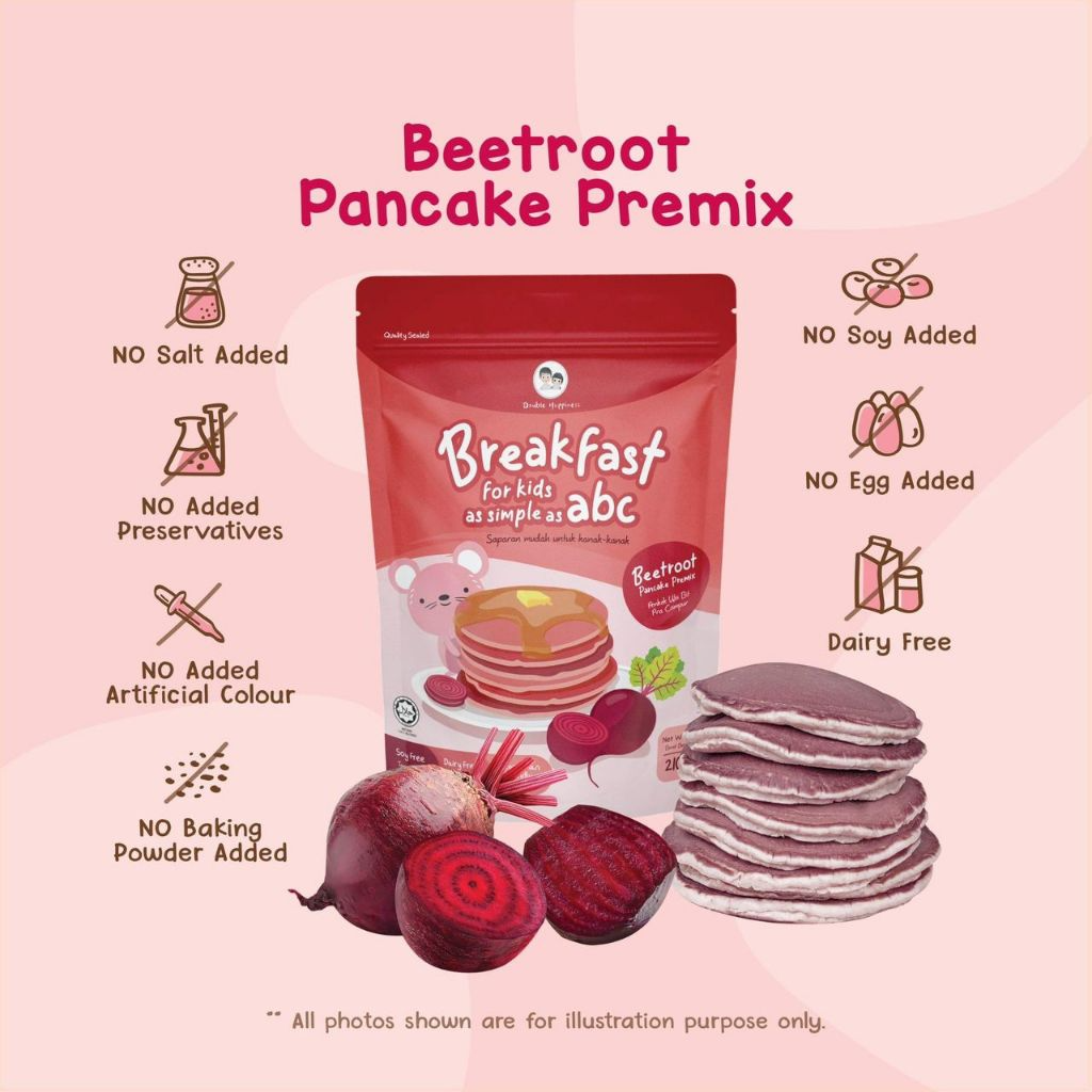 Double Happiness Baby Veggie Pancake Premix Food Baby Waffle Premix 210g