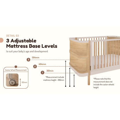 Funbies Delia 4in1 Baby Cot