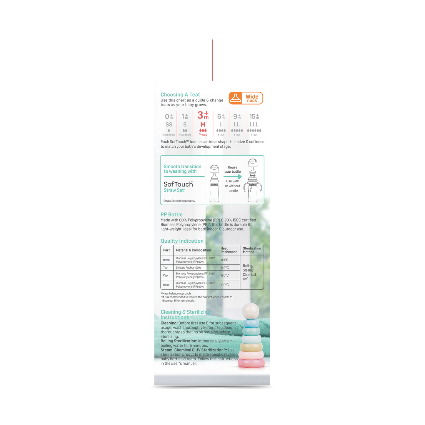 Pigeon 81358 SOFTOUCH BPP NURSING BOTTLE 240ML-AUTUMN