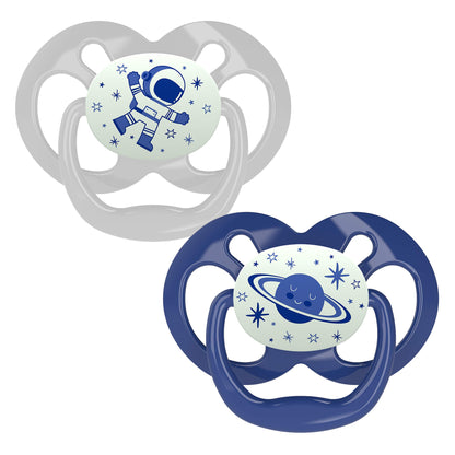 Dr Browns Blue Advantage Pacifiers (Stage 2) Glow In The Dark | 6-18mths