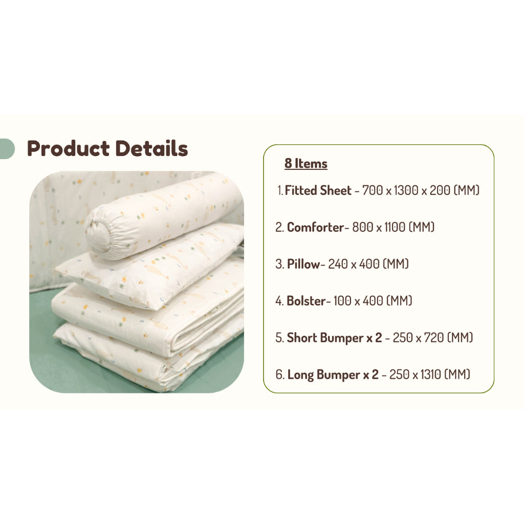Funbies Clover 3in1 Baby Cot Set (White)