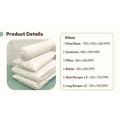 Funbies Clover 3in1 Baby Cot Set (White)