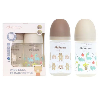 Autumnz - PP Wide Neck Feeding Bottle Single & Twin pack (Random design)