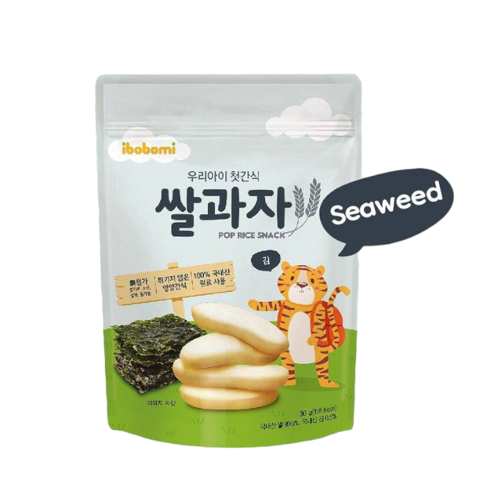 Korea Ibobomi Organic Pop Rice Snack 30g - Seaweed