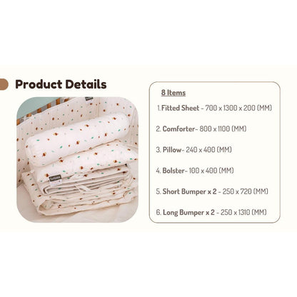 Funbies Clover 3in1 Baby Cot Set (White)