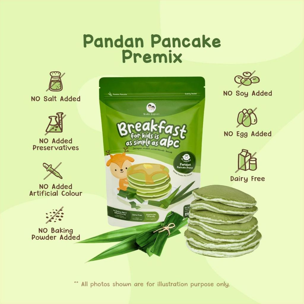 Double Happiness Baby Veggie Pancake Premix Food Baby Waffle Premix 210g
