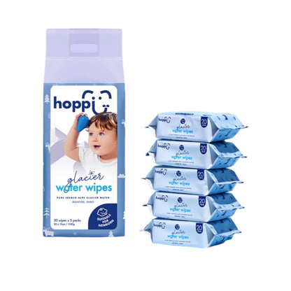 Hoppi Glacier Water Wipes 20's x 5packs HB008