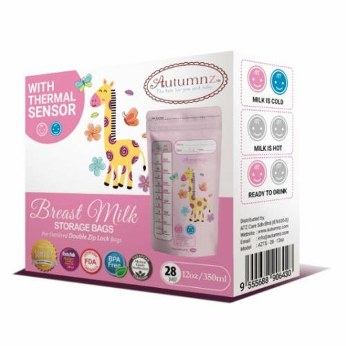 Autumnz Breastmilk Storage Bags Thermal Sensor | Double Zip Lock