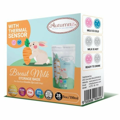 Autumnz Breastmilk Storage Bags Thermal Sensor | Double Zip Lock