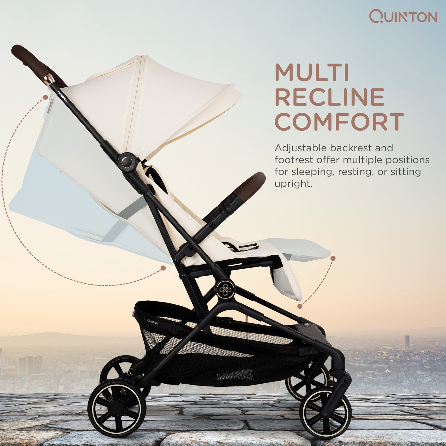 Quinton CARBON+ Ultra-Light Carbon Fiber Stroller, Cabin Size 5.4KG Only From Newborn to 22KG
