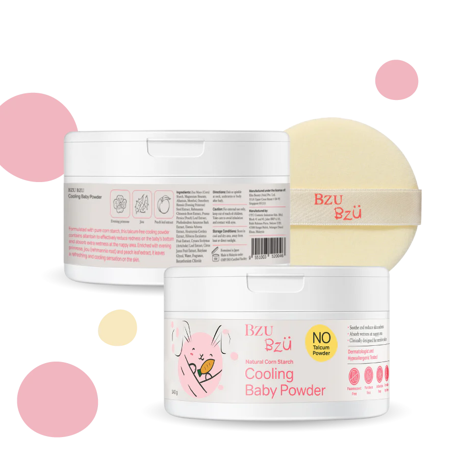 Bzu Bzu Cooling Baby Powder with Puff (140g)