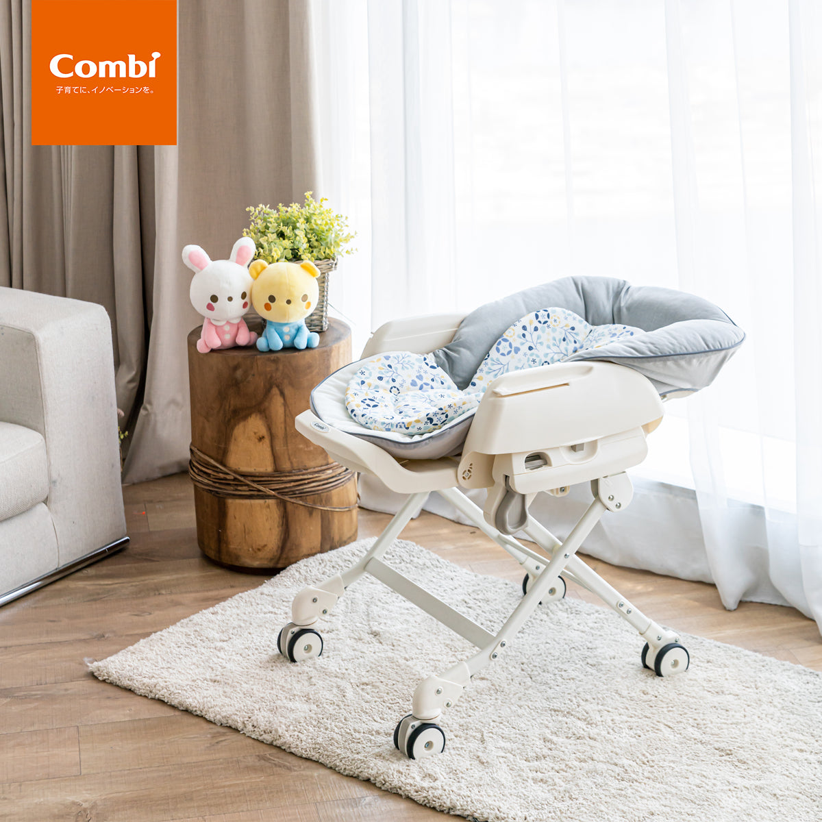 Combi Baby Dreamy Manual Baby Swing | Applicable Age: Newborn to 4 Years Old Approx.