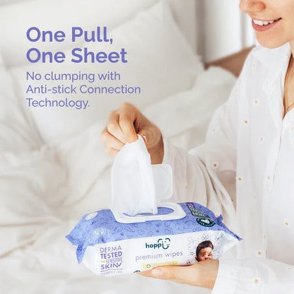 Hoppi Premium Wipes [German Dermatologically Tested] with Halal Certified (80 Wipes x 3 Packs)