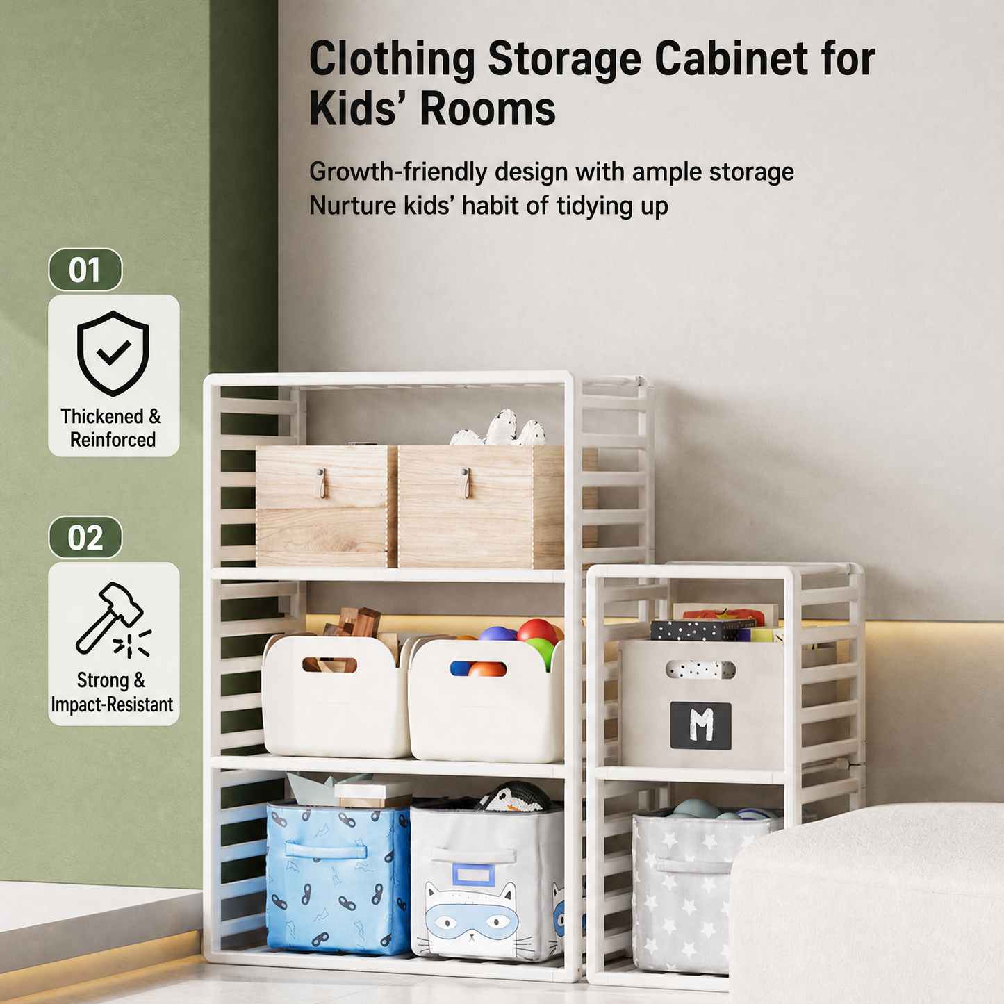 2 in 1 Convertible Baby Fence & Storage System