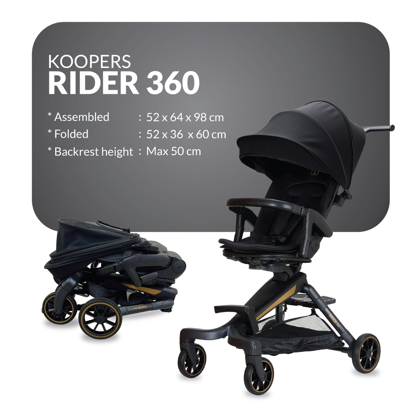 Koopers Magic Rider 360 Stroller EN1888 Approved