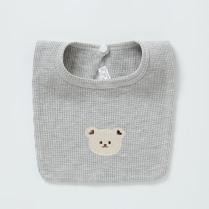 Baby Embroidery Bear 100% Cotton Drooling Bib