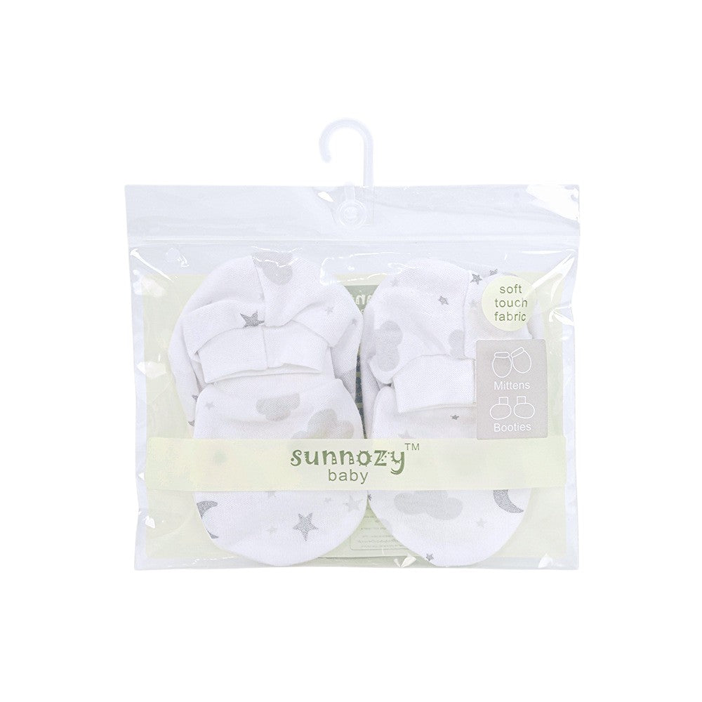 BBibee - 100% Cotton Newborn Baby Mittens & Booties Set
