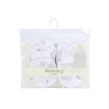 BBibee - 100% Cotton Newborn Baby Mittens & Booties Set