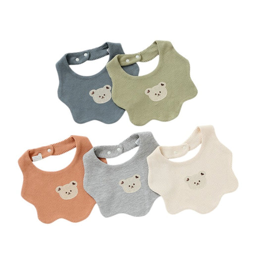 Baby Embroidery Bear 100% Cotton Drooling Bib