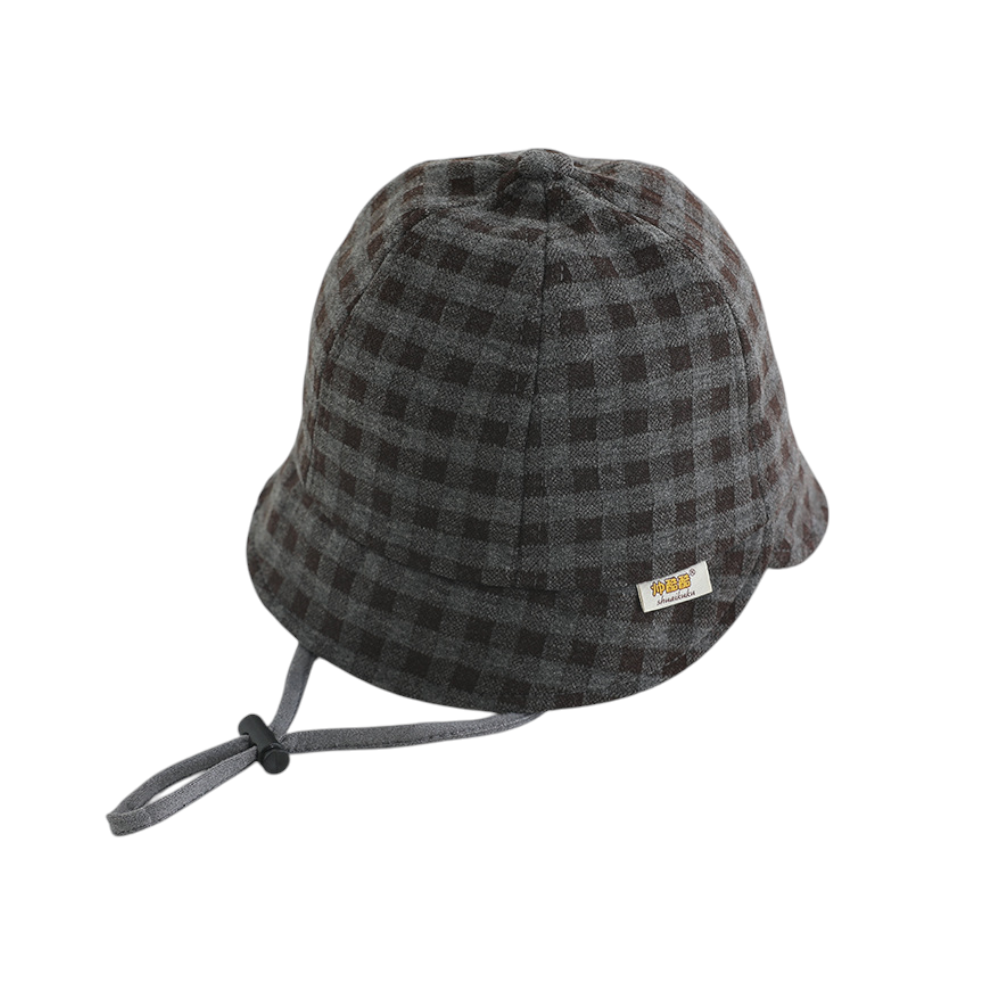 Baby Toddler Plaid Bucket Hats with Chin Strap
