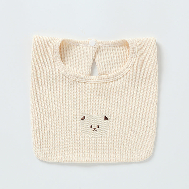 Baby Embroidery Bear 100% Cotton Drooling Bib