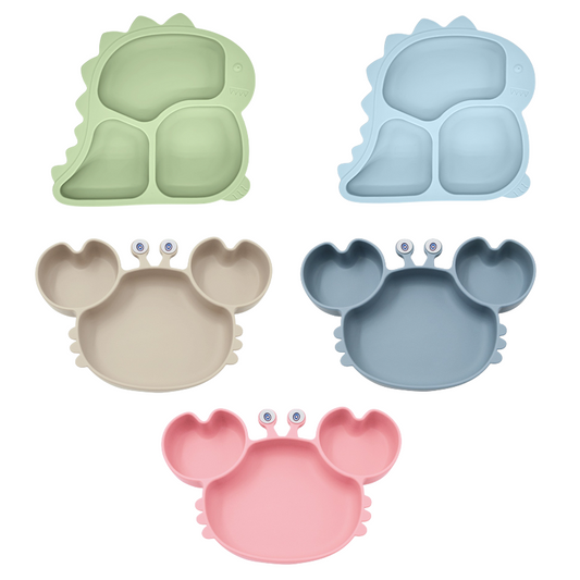 Silicone Divided Baby Feeding Plate with Suction Base
