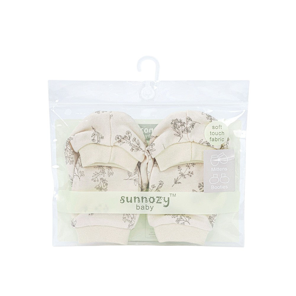BBibee - 100% Cotton Newborn Baby Mittens & Booties Set
