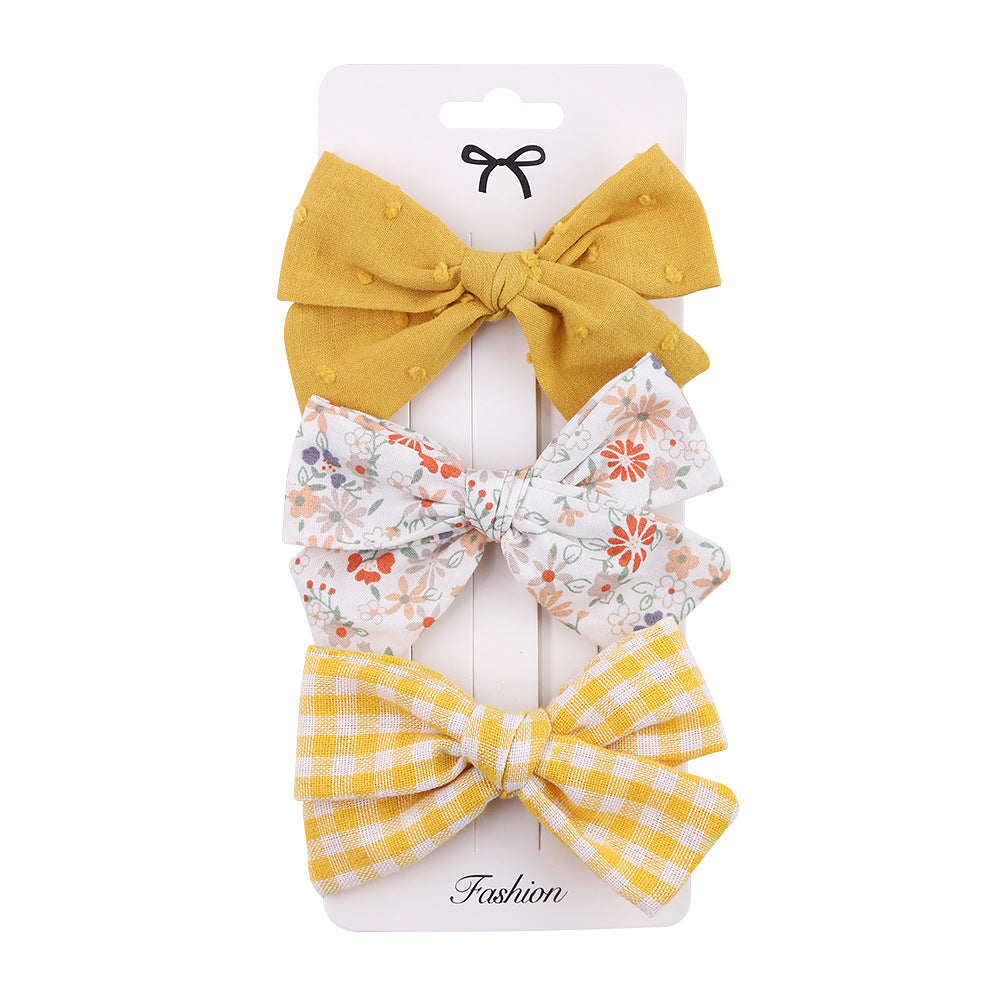 Baby & Kids Fabric Bow Hair Clip Set (4pcs per set) Random Design