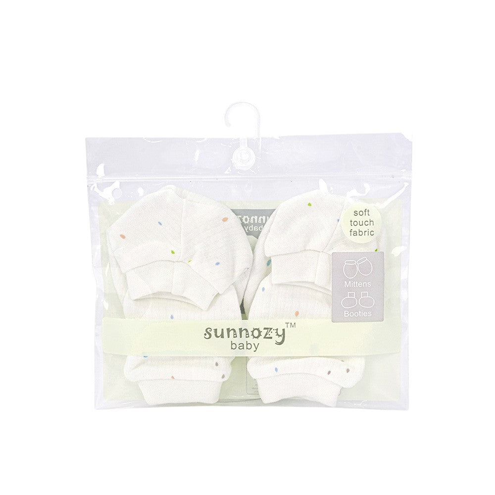 BBibee - 100% Cotton Newborn Baby Mittens & Booties Set