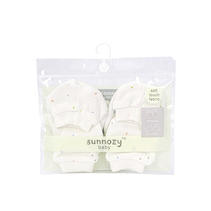 BBibee - 100% Cotton Newborn Baby Mittens & Booties Set