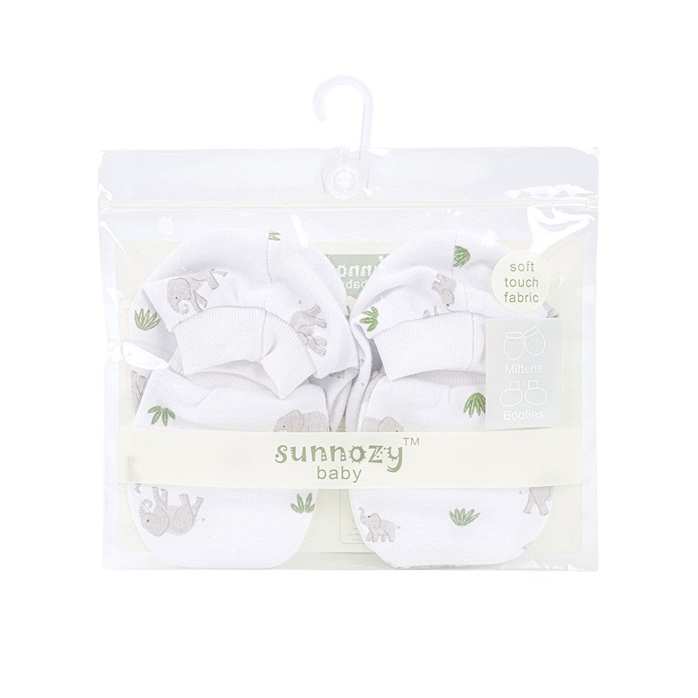BBibee - 100% Cotton Newborn Baby Mittens & Booties Set