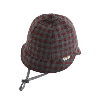Baby Toddler Plaid Bucket Hats with Chin Strap